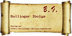 Bollinger Ibolya névjegykártya